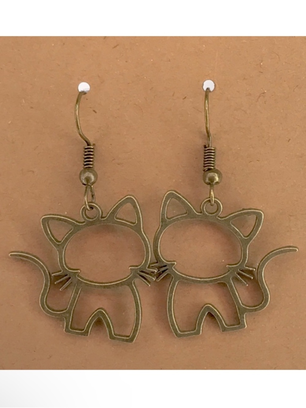 Cat-Shaped Bronze Earrings for Pet Lovers